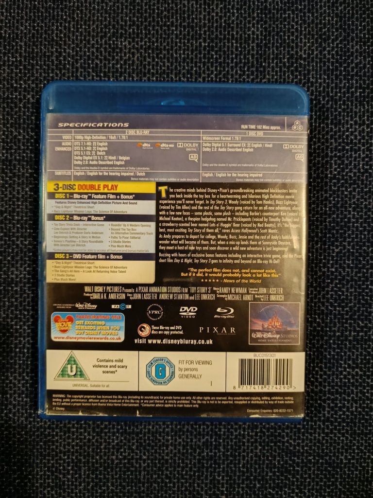 Blu ray do filme "Toy Story 3" - Ed. Especial (portes grátis)