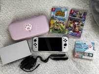 Nintendo Switch OLED White + dwie gry i akcesoria