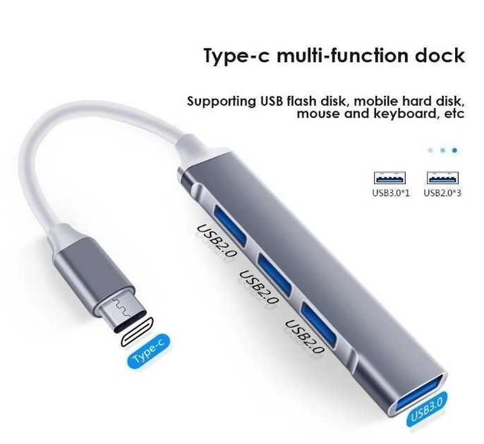 Переходник Type-C 3.1 на USB 3.0 для MacBook, iMac iPad Android металл