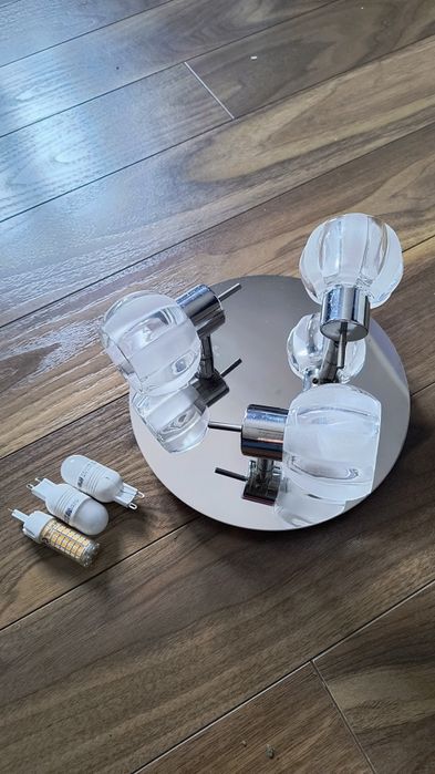 Lampa sufitowa plafon trzy źródła światła lustrzana