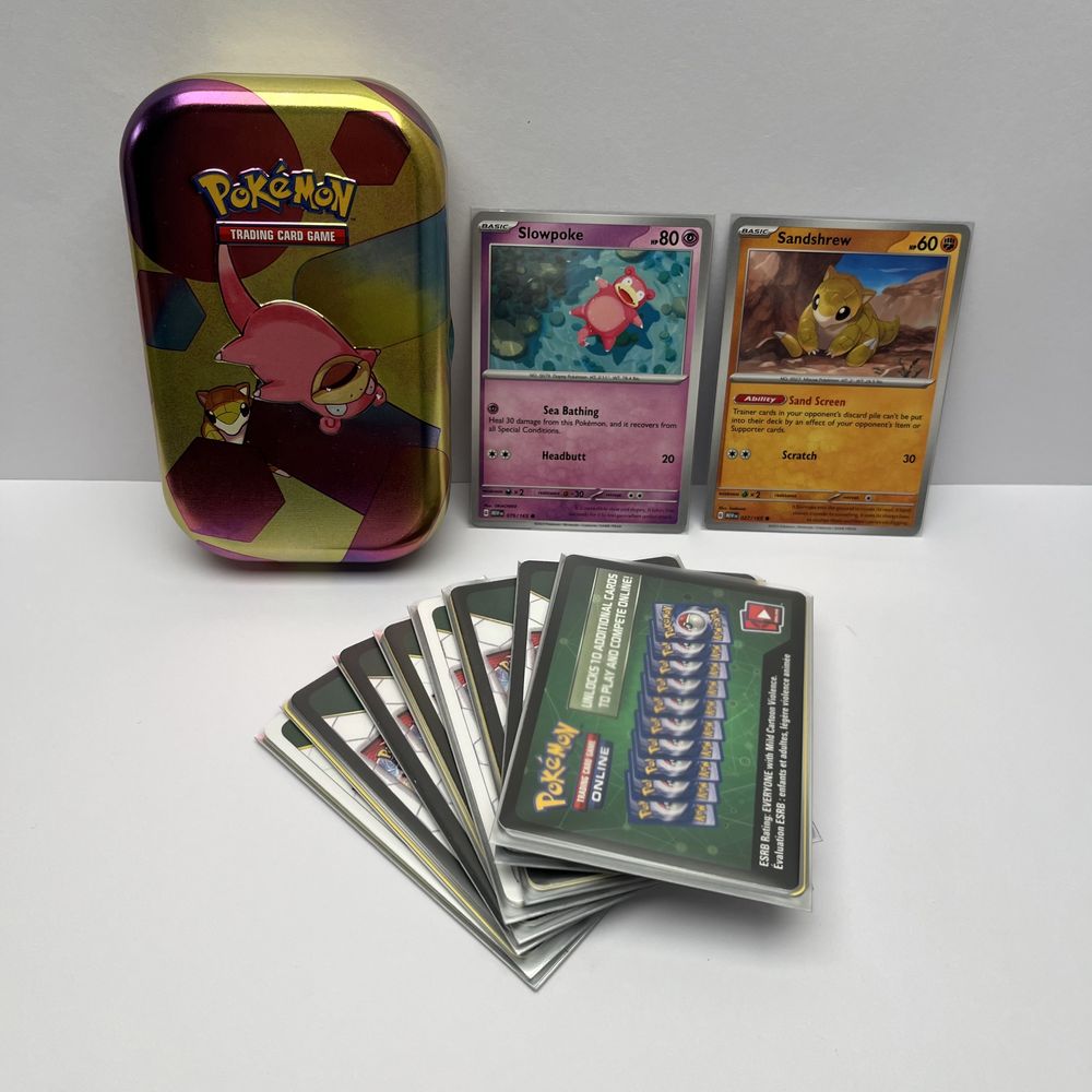 Puszka z kartami Pokemon TCG Slowpoke & Sandshrew