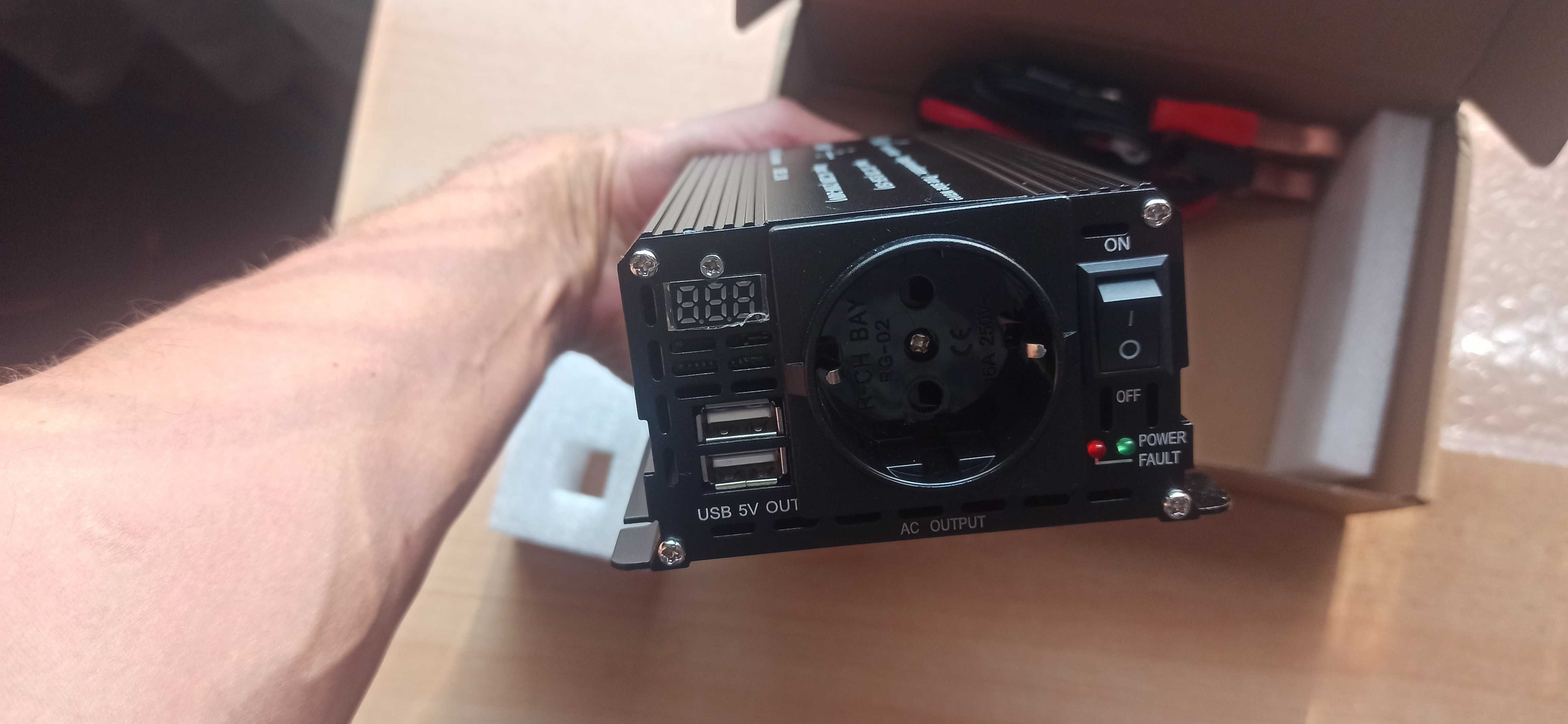 Інвертор FOVAL 12V-220 1500W, Чиста синусоїда (ПРАВИЛЬНА), для КОТЛА