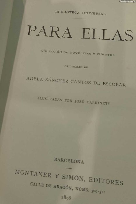 Para Ellas Coleccion de Novelitas y Cuentos Originales 1896