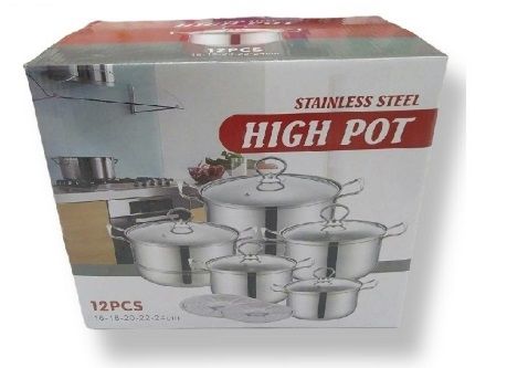 Zestaw garnków 12 elementów stainless steel 12 szt