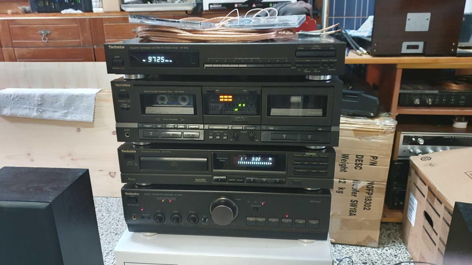 Technics Amplificador,Deck,Tuner, Leitor Cds.