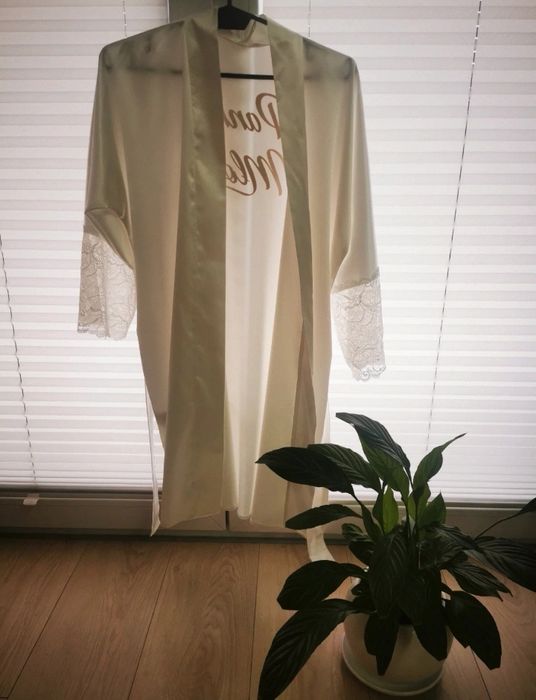 Koronkowy szlafrok ślubny Panna Młoda rozmiar M