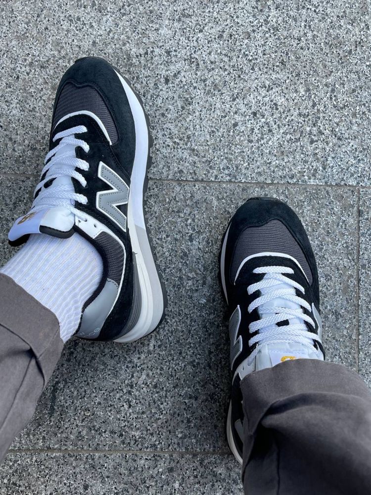 New Balance 574 Black White /Мужские кроссовки/Чоловічі кросівки