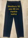 Westbury 50 L męskie spodnie czarne eleganckie wełna