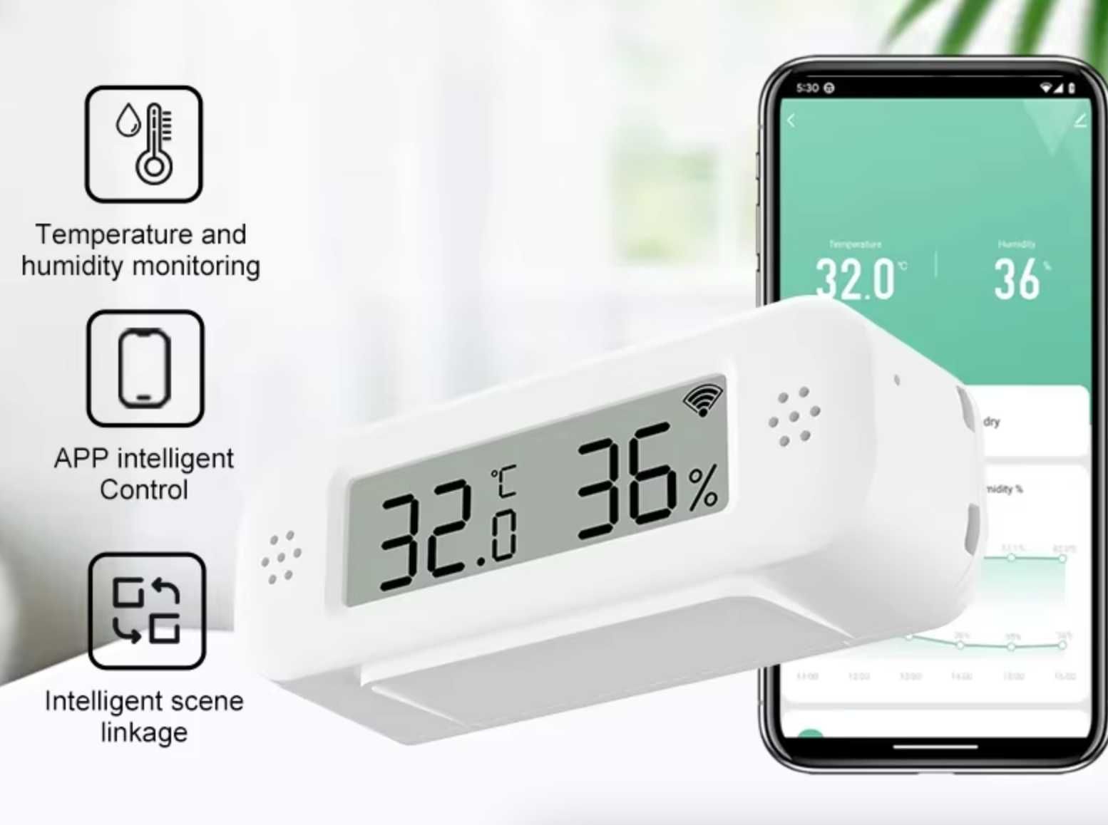 Sensor Temperatura e Humidade WIFI Tuya