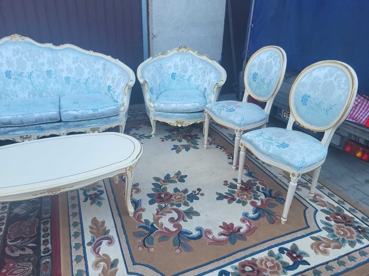 Meble pałacowe LUDWIK XIV komoda witryna sofa fotele stolik krzesła