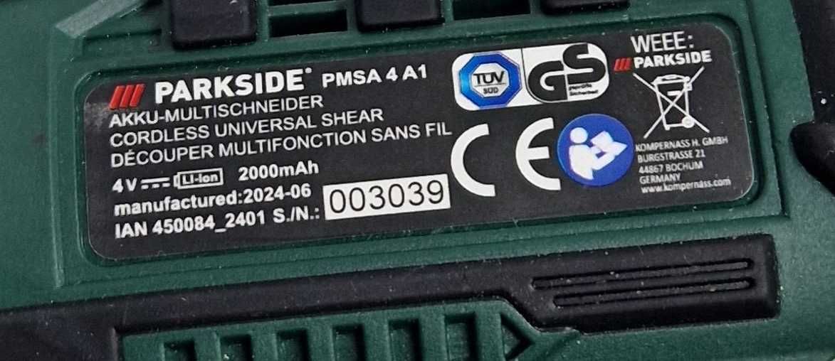 Przecinarka wielofunkcyjna PMSA 4 A1 z kablem USB, 4 V / TG
