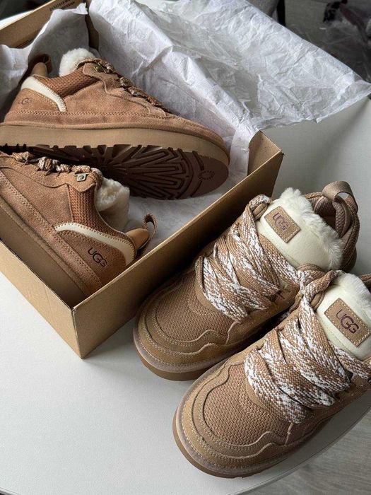 Угги UGG Lowmel Sneaker Beige / Уггі Ловмель Снекер бежеві замшеві