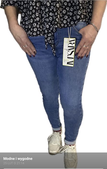Spodnie damskie skinny, Plus size, firma M.Sara, rozmiar 30/40