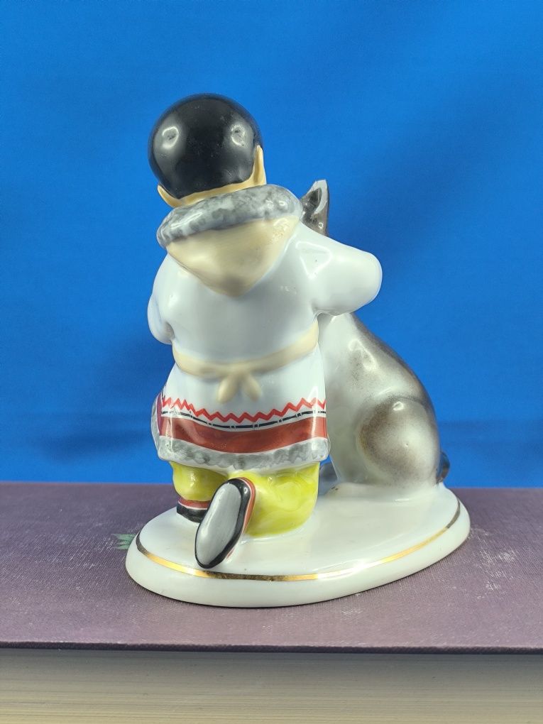 Inuita ( Eskimos) z psem Łomonosow.