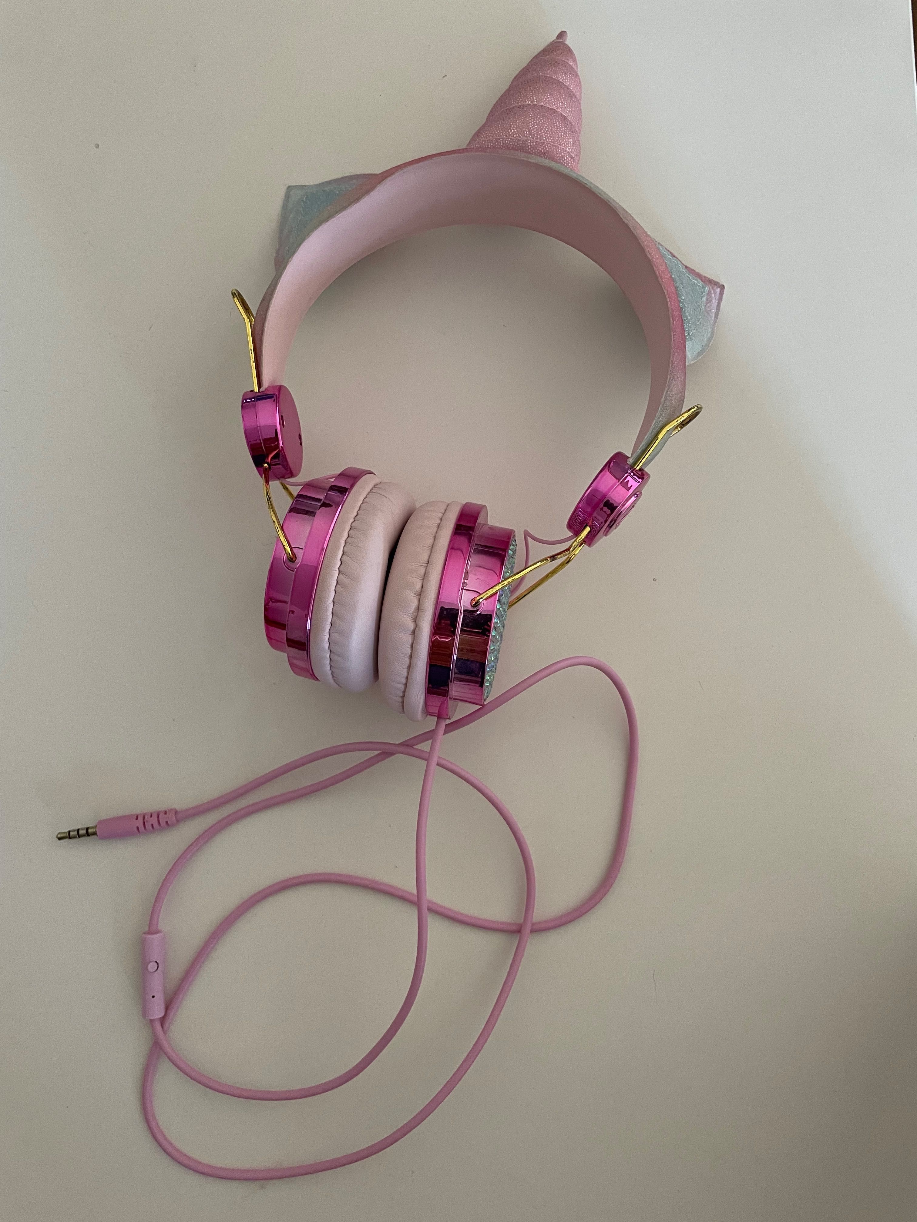 Auriculares auscultadores headphones de criança unicórnio