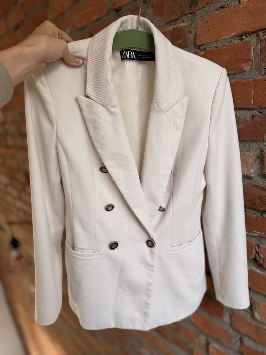 Biała marynarka S Zara ecru