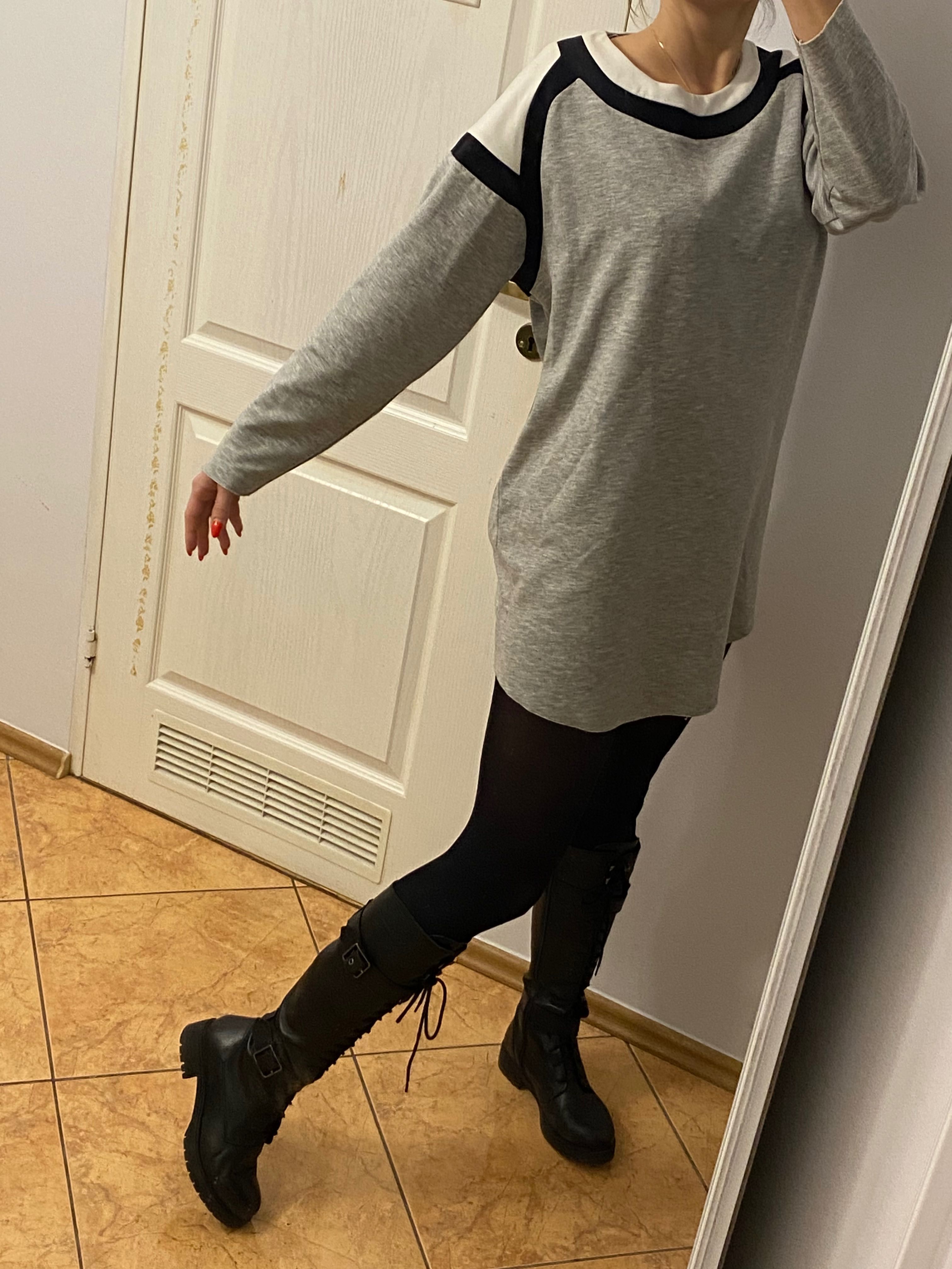 Zara basic sukienka oversize dresowa dres bawełna 36 S 38 M