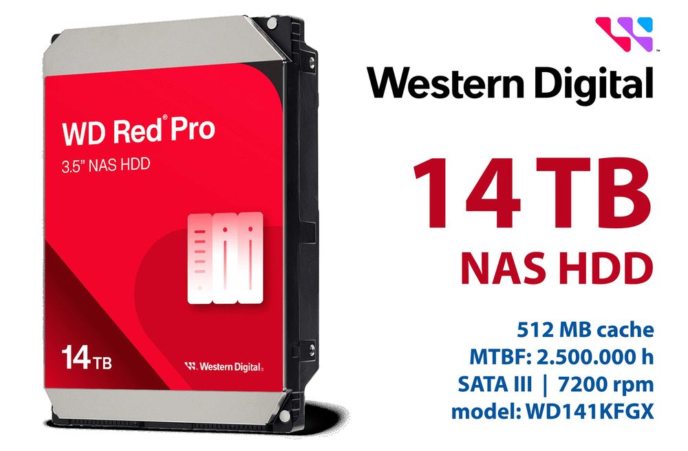 NOWY! Dysk WD Red Pro (NAS) 14TB 3,5" SATA WD141KFGX