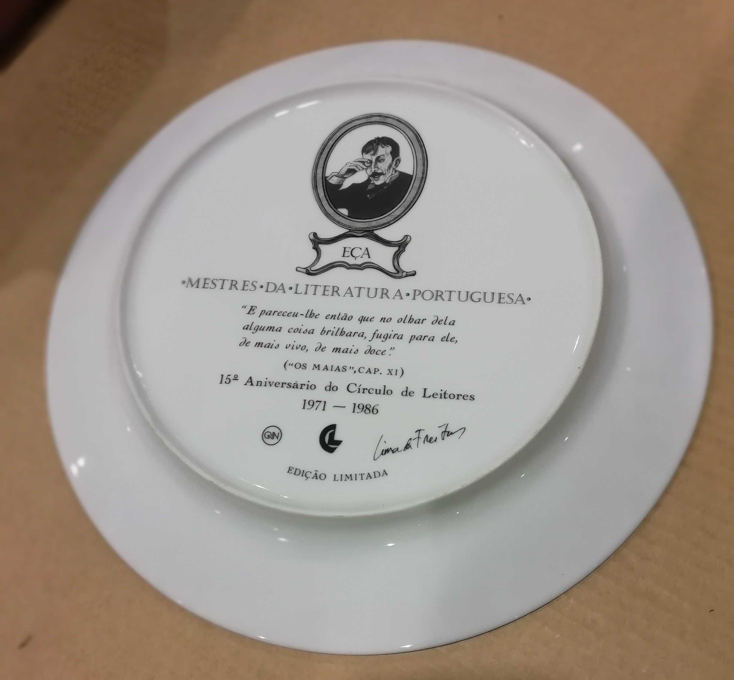 Lima de Freitas - Camilo, Camões, Pessoa e Eça-4 pratos porcelana