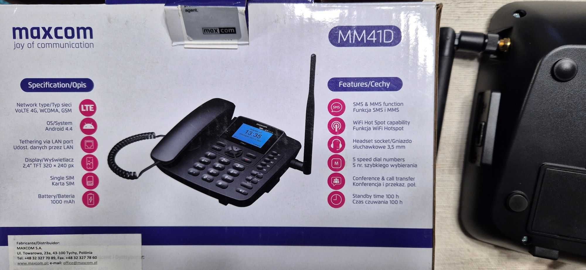 Telefone Fixo GSM - Cartão SIM 4G - Maxcom MM41D