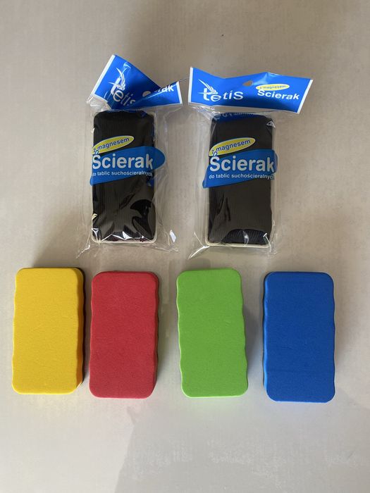 NOWE gąbki magnetyczne do tablicy suchoscieralnej 6 sztuk
