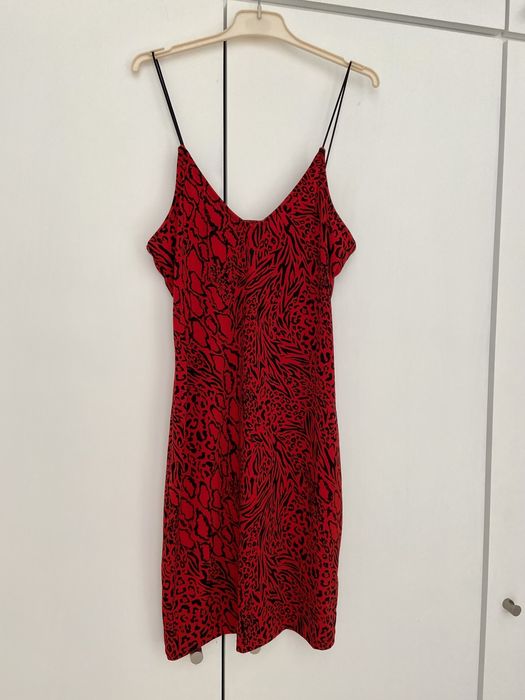 Vestido vermelho e preto H&M