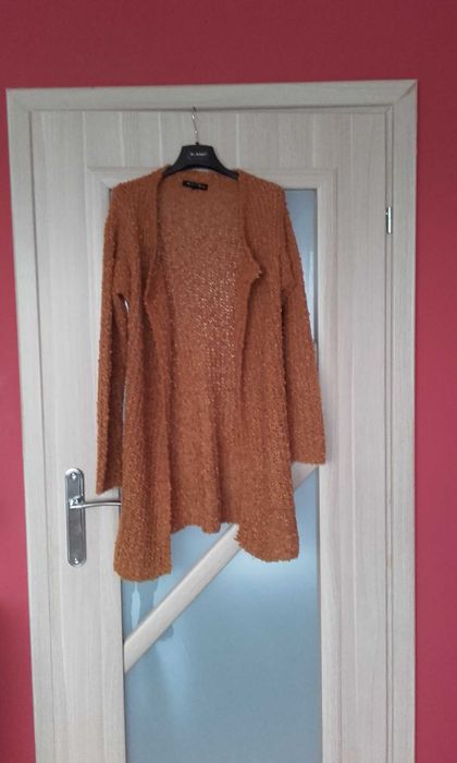 Sweter typu kardigan, rudy, Amisu