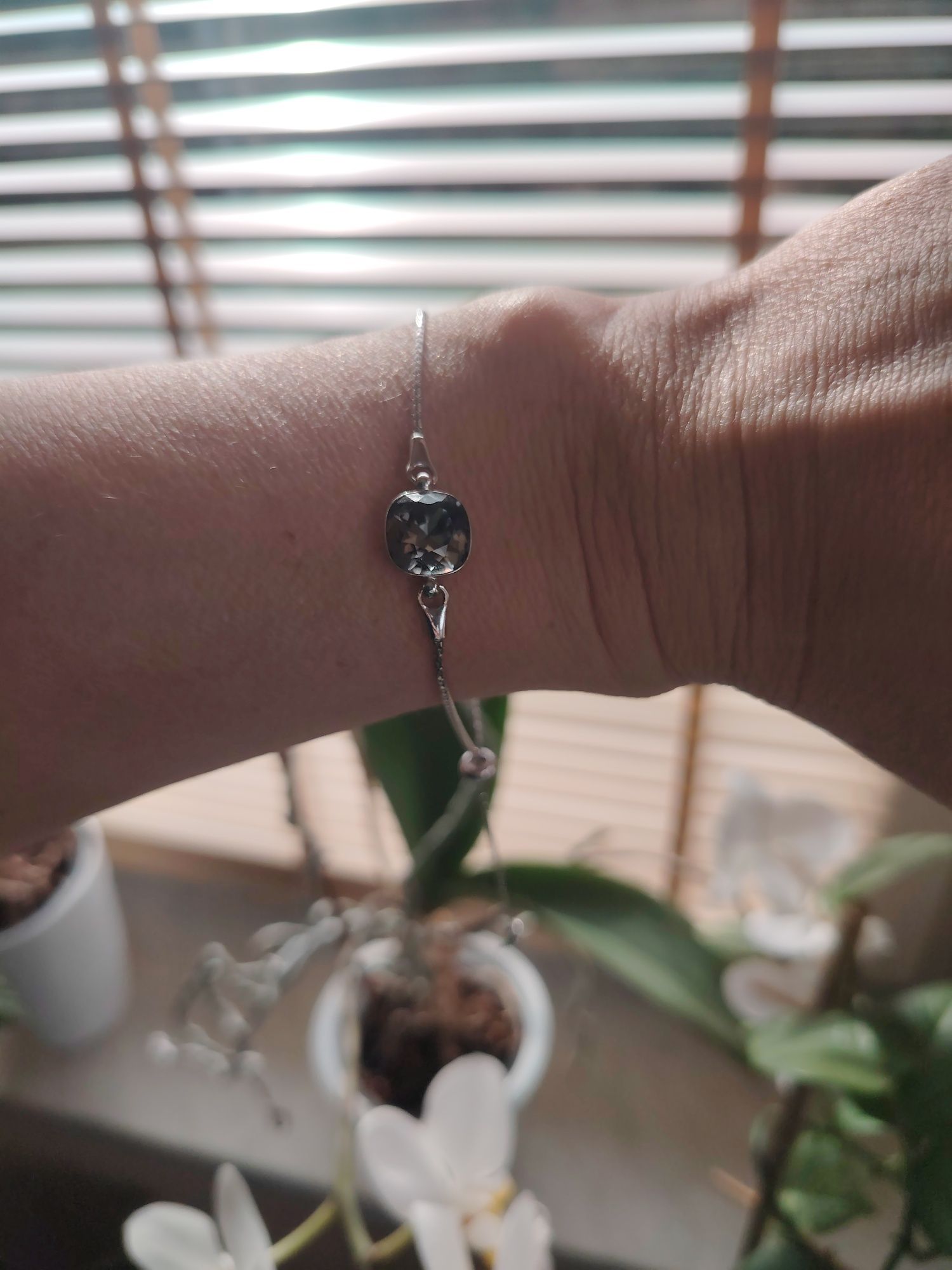 Bransoletka Spark Silver Night Swarovski srebrna regulowana