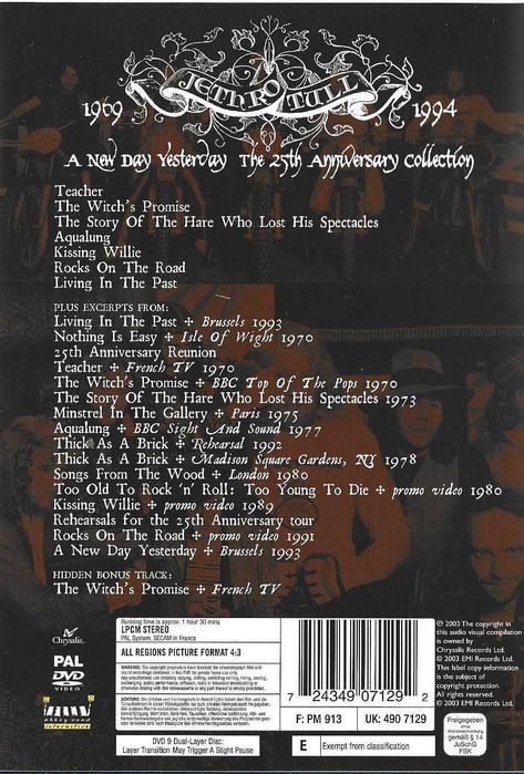 Jethro Tull - - - A New Day Yesterday - Concerto - - - - - DVD