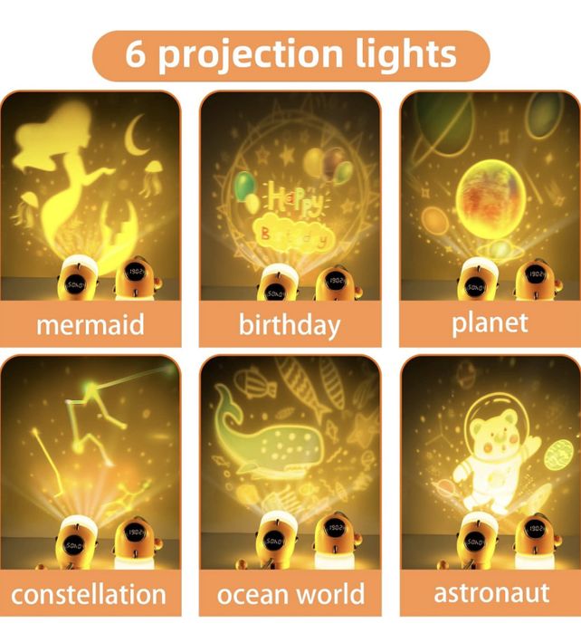 Lampka nocna z projektorem Rakieta 3 różne opcje oświetlenia