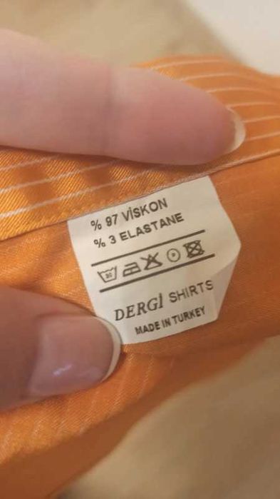 Pomarańczowa męska koszula na długi rękaw M