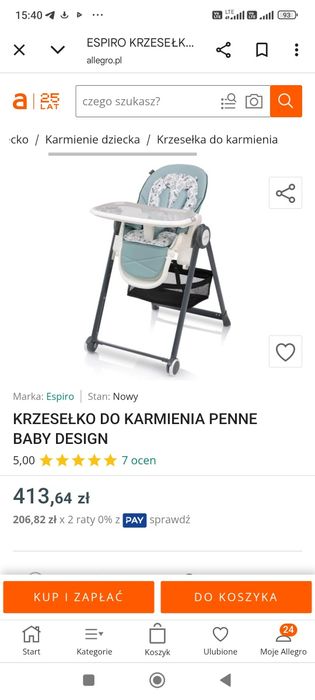 Krzesełko Baby Design, okazja