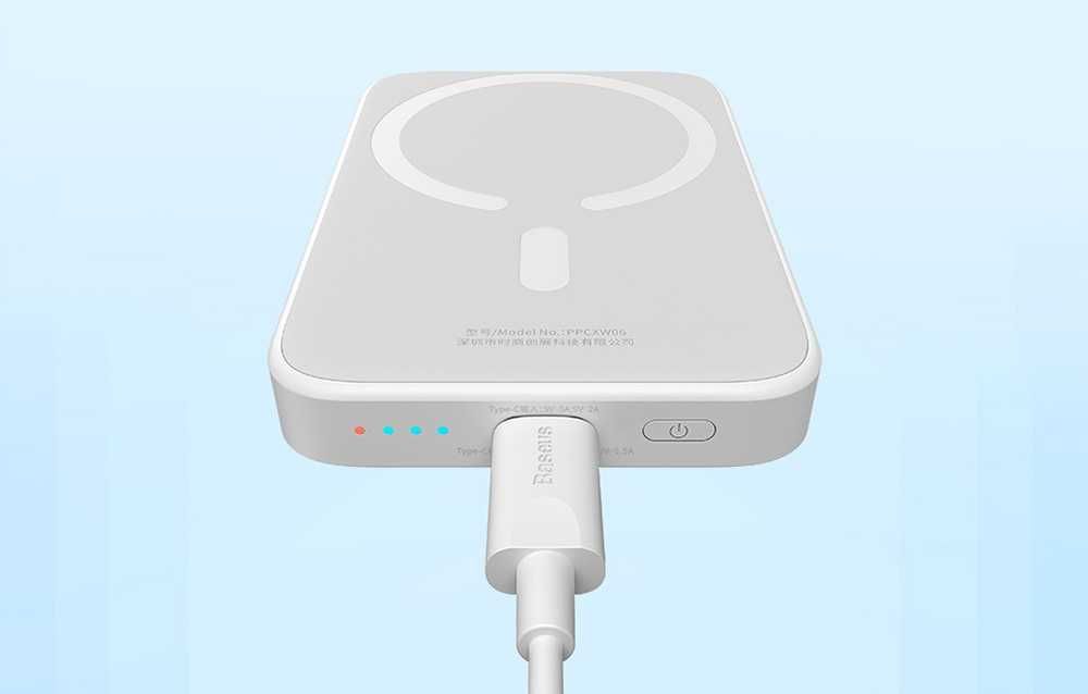 Powerbank Baseus Magnetic Mini 6000Mah 20W Biały