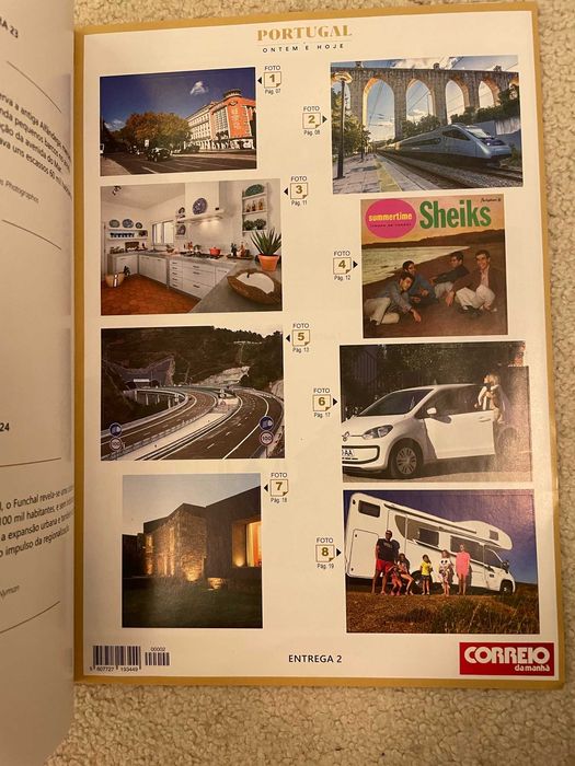 Livro "Portugal ontem e hoje" c/ postais e autocolantes Correio Manhã