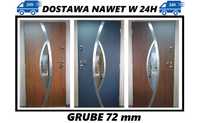 Drzwi zewnętrzne 80, 90 GRUBE 72mm model "MIRIAM 2" SZYBKA DOSTAWA
