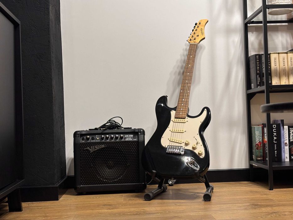 Gitara elektryczna Adelita + wzmacniacz Vision GW-25M + kabel