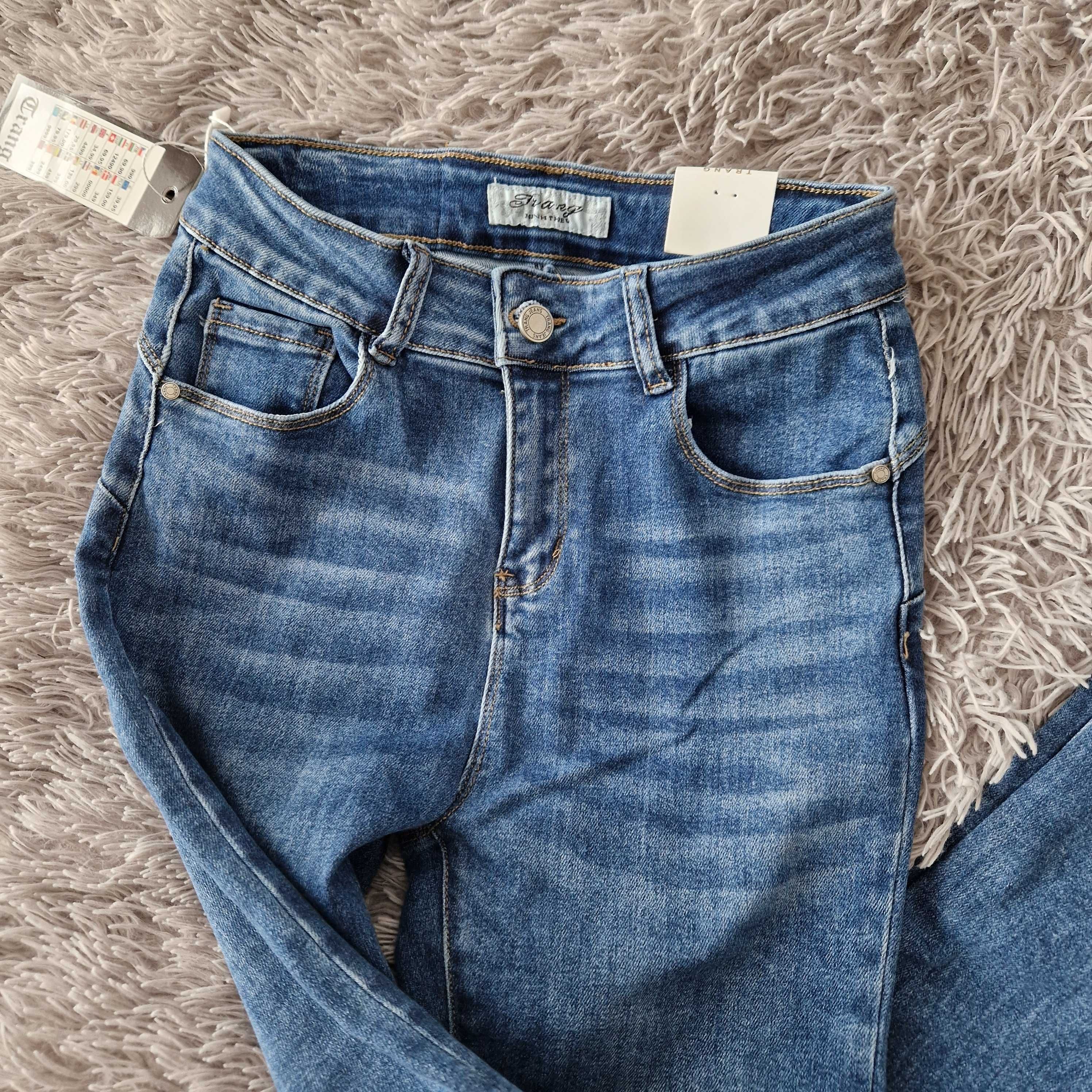 spodnie jeansy z wysokim stanem rurki jeansowe inspirowane LEVIS