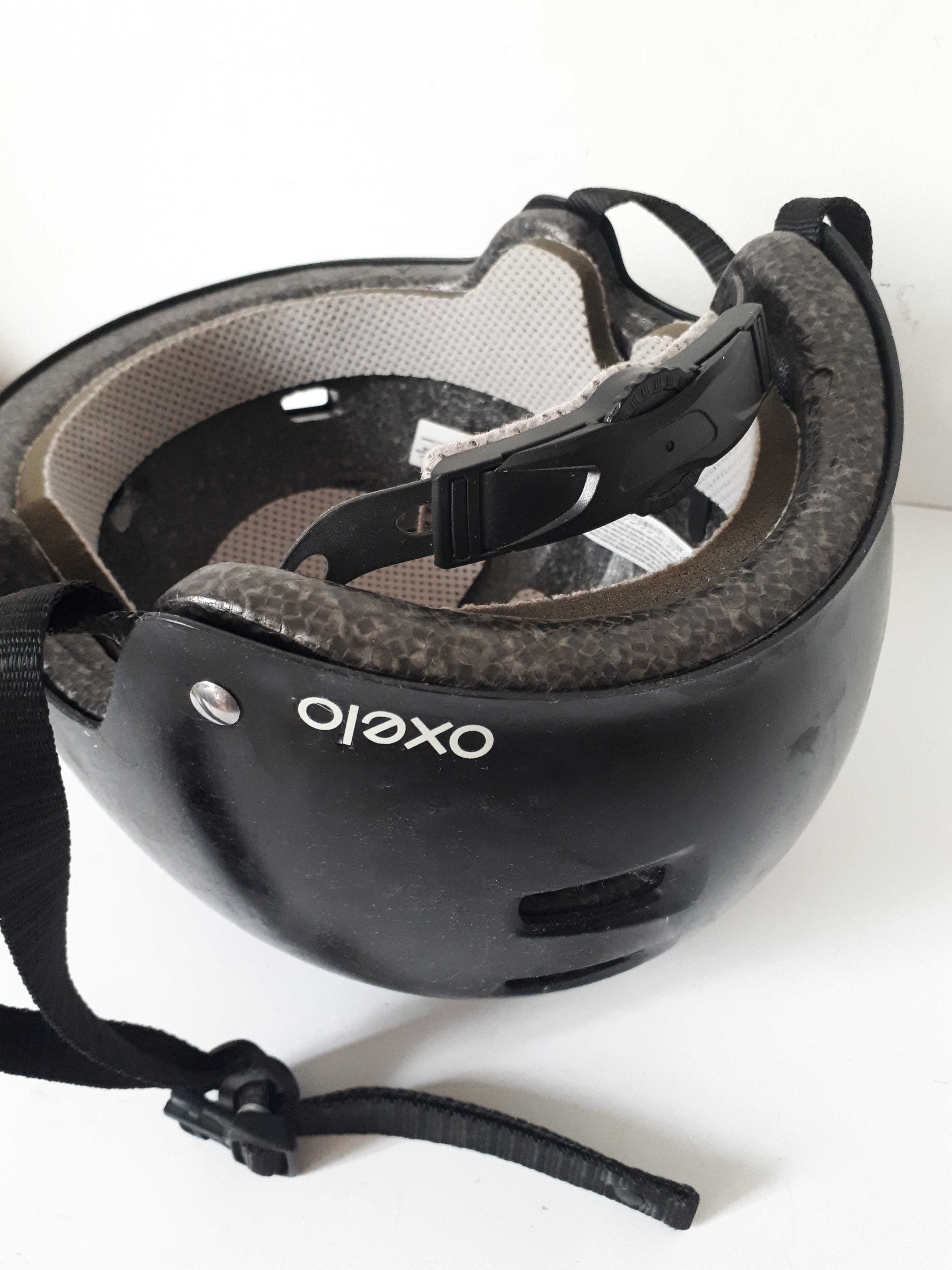 kask Oxelo Decathlon 55 - 58 cm czarny na rower wrotki deskorolkę