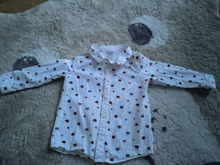 Biała koszula w misie h&m r. 92