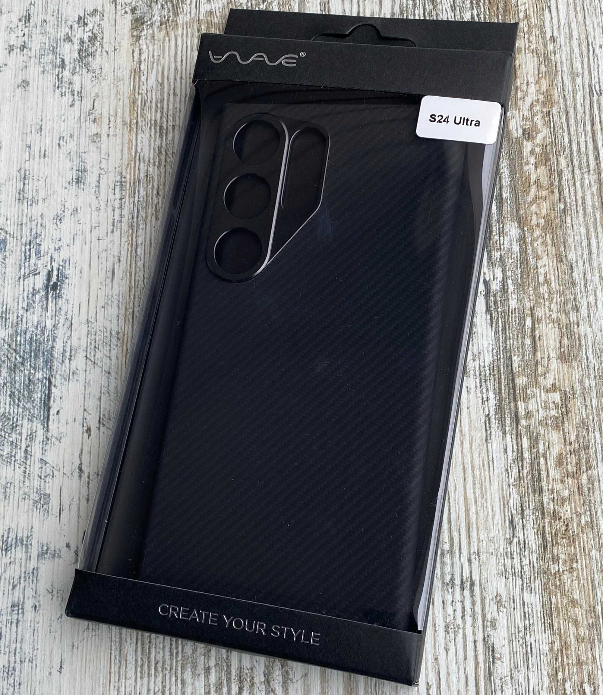 Карбоновый чехол Premium Slim Carbon для Samsung S24, Ultra, Plus