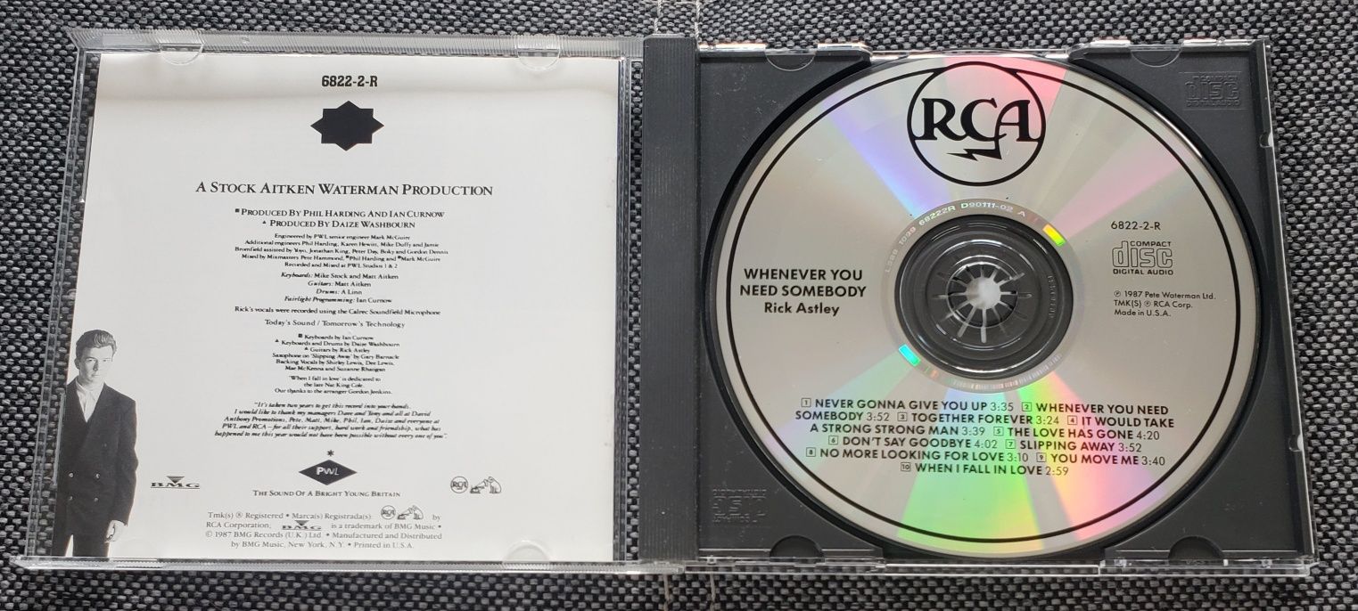 Rick Astley Whenever You Need Somebody USA CD RCA