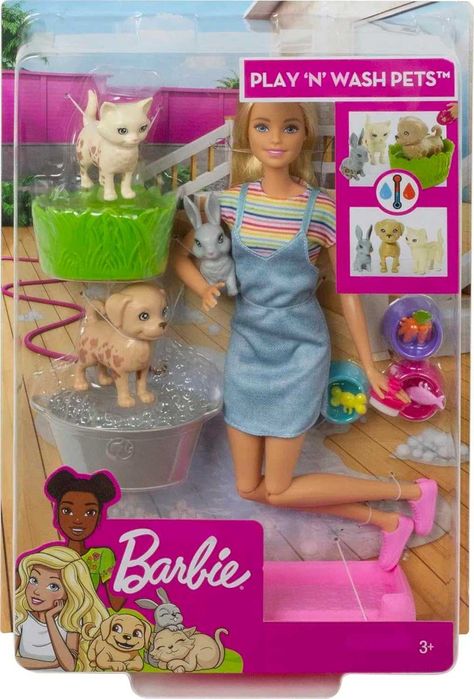ОРИГИНАЛ Кукла Барби купай и играй меняем цвет Barbie Play & Wash Pets