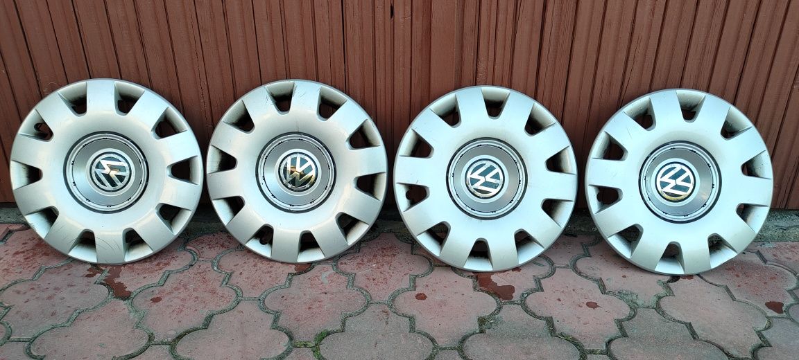 Felgi stalowe 15" 5x100 + opony zimowe Dębica Frigo 195/65 +kołpaki VW