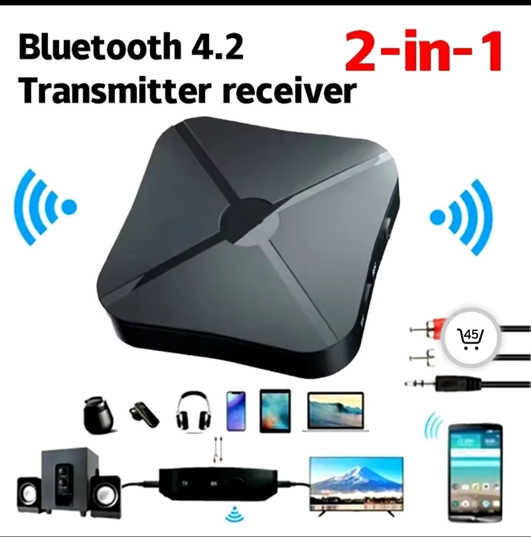 Бездротовий приймач/передавач аудио KN319, Bluetooth 
Бездротовий Blue