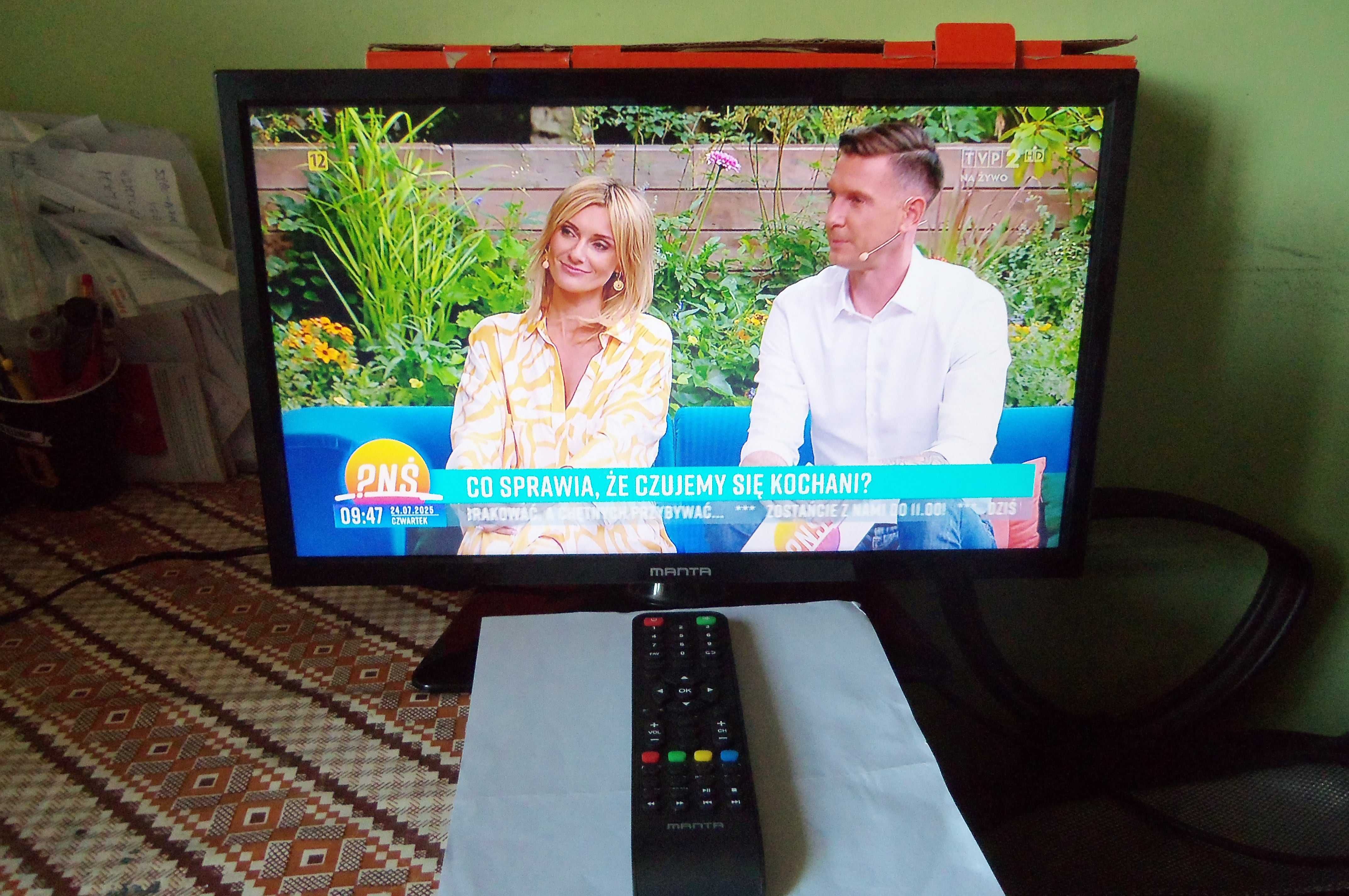 Manta 19 cali LED, dvb-t2, pilot,bez USB,bez TXT, spełnia wymogi ZK,AŚ
