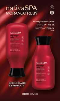 Nativa Spa Shampoo Morango Ruby, Condicionador Morango Ruby,