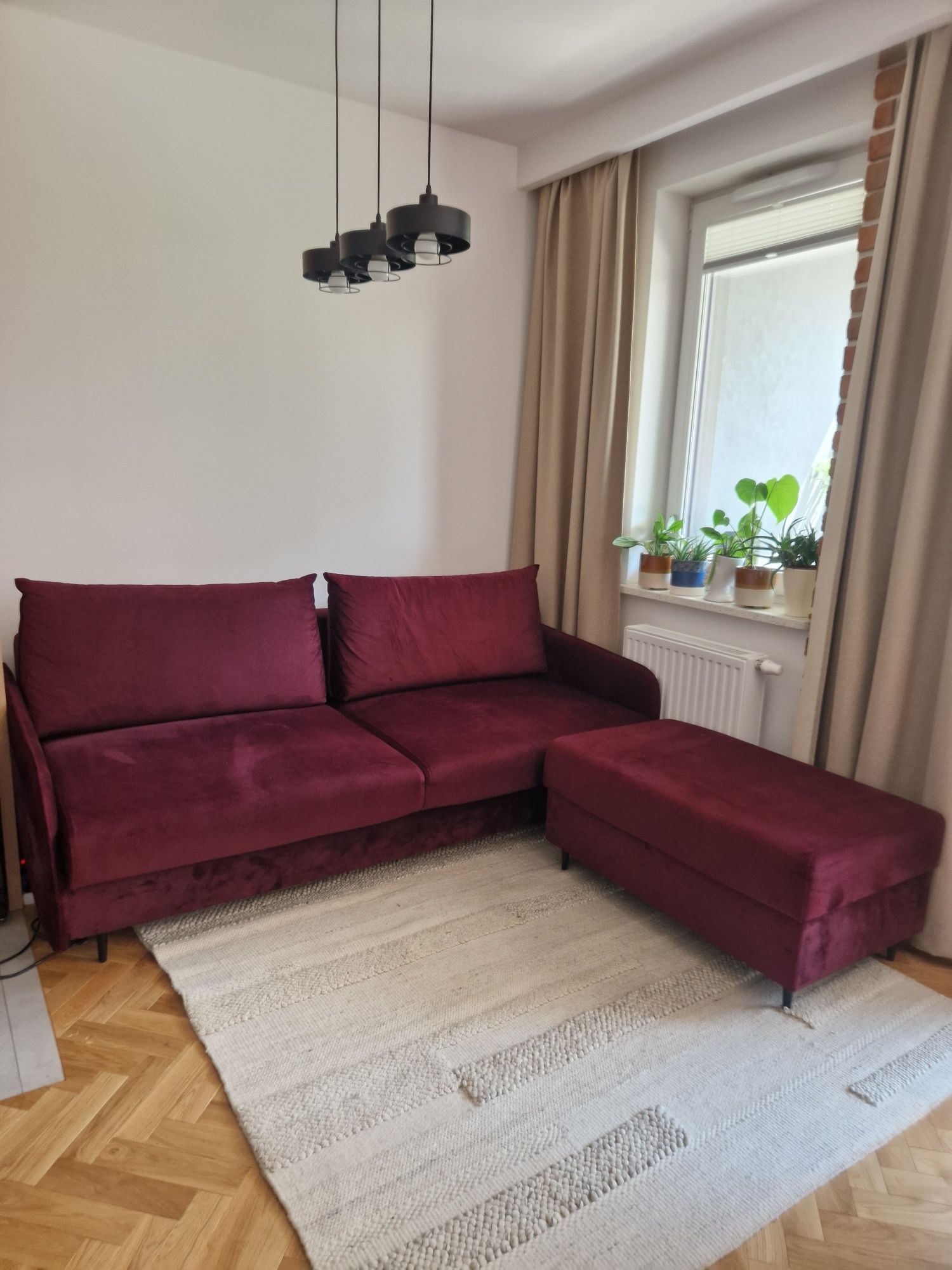 Sofa/kanapa rozkładana i puf IVO