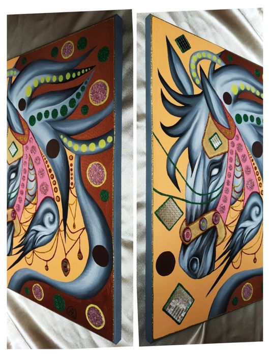 Картина "Новогодний конь"