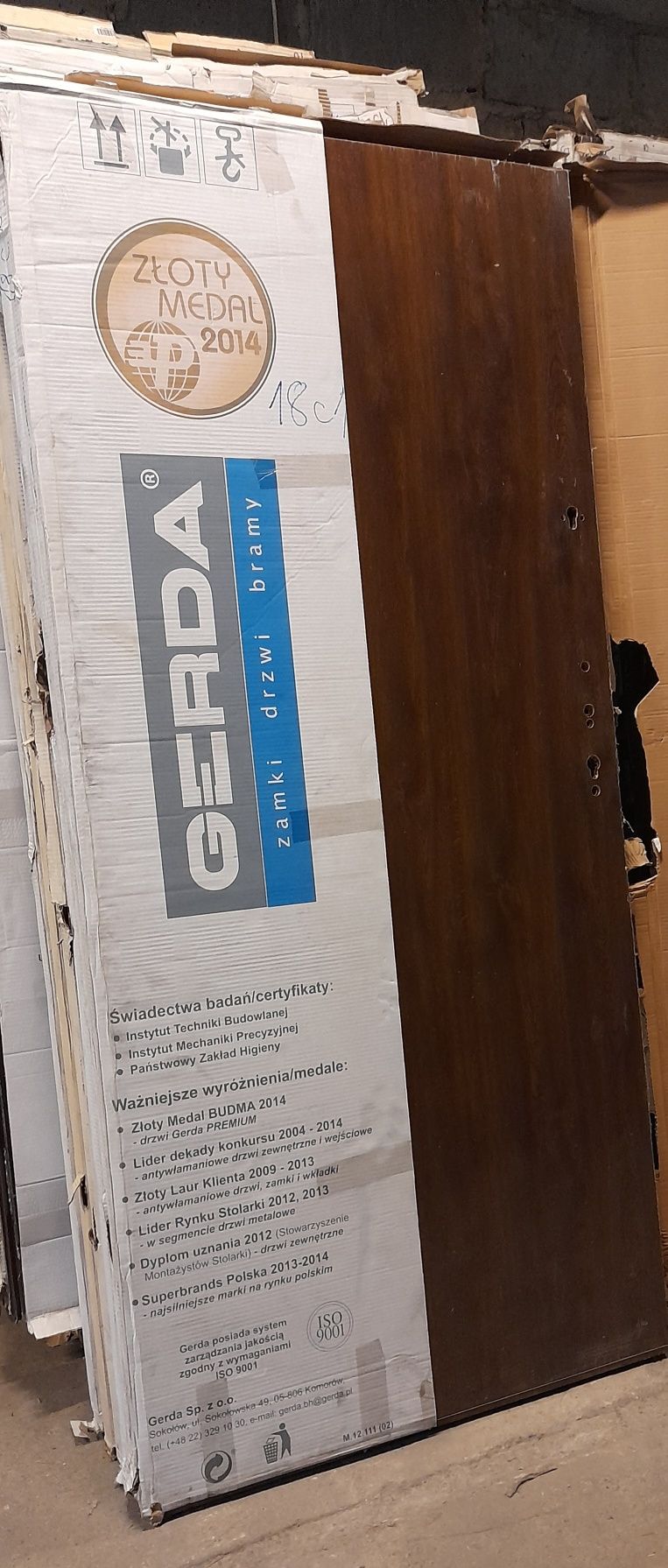 Drzwi przeciwpożarowe, antywłamaniowe Gerda 90 prawe,Nowe