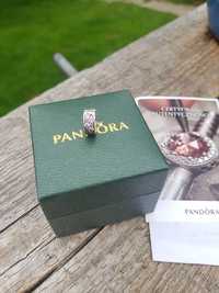 Oryginał Pandora klips różowy Szyk Pave